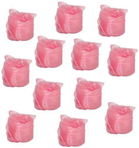 Lolakee Dance Scarves 12 Pcs Juggling Scarves for Kids Play Silk Scarve for Babies Toddlers Children Movement Learning Education Musical Accessories Colorful Scarfs Magic Tricks Performance Pink - Image 1