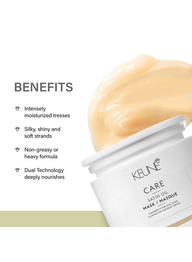 Keune قناع زيت ساتين من كيون للعناية، علاج مرطب ومغذي عميق لجميع أنواع الشعر، 6.8 أونصة سائلة - Image 3