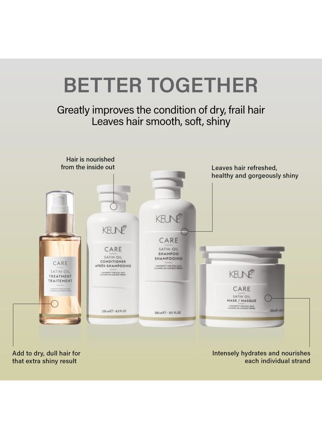 Keune قناع زيت ساتين من كيون للعناية، علاج مرطب ومغذي عميق لجميع أنواع الشعر، 6.8 أونصة سائلة - Image 4
