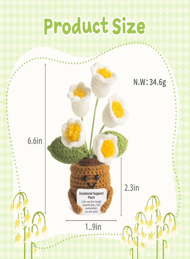 MS ZHENQIAO Positive Flower Crochet Lily of The Valley - Life is Tough But So are You - Inspirational Gift for Women - Thank You, Appreciation, Birthday Gift for Teacher, Mom, Nurse, Friend, Coworker - Image 2