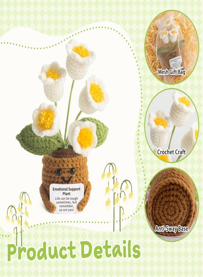 MS ZHENQIAO Positive Flower Crochet Lily of The Valley - Life is Tough But So are You - Inspirational Gift for Women - Thank You, Appreciation, Birthday Gift for Teacher, Mom, Nurse, Friend, Coworker - Image 3