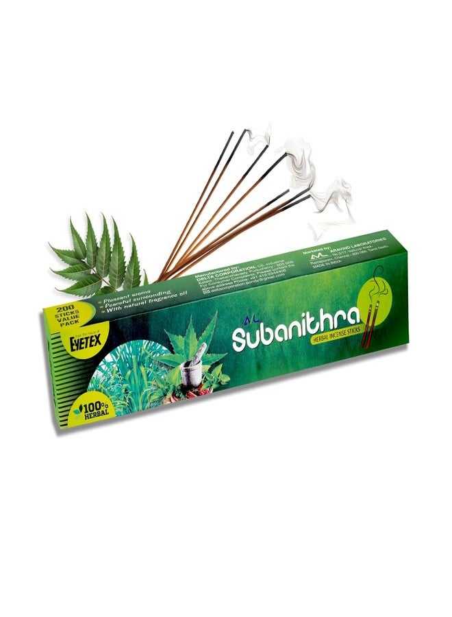 AVL Subanithra بخور أعشاب AVL Subanithra، 200 عود | من إنتاج Eyetex | أعشاب طبيعية 100% | خالٍ من المواد الكيميائية | دخان قليل | صديق للبيئة - Image 1