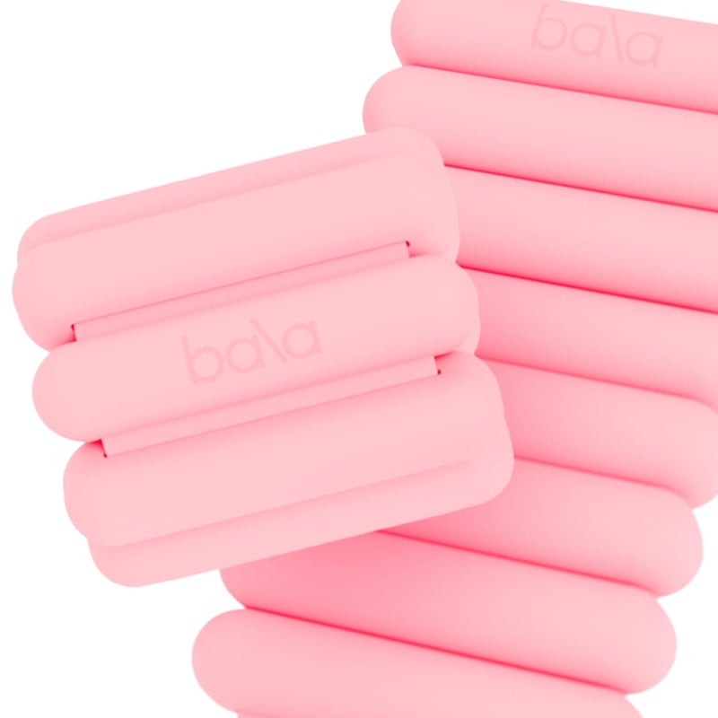 Bala Bangles Wrist & Ankle Weights - 3 lb Set Adjustable Weighted Bands for Women & Men - Silicone Arm & Leg Weights for Pilates, Yoga, Walking, Barre, Home Workout & Strength Training - Blush - Image 1