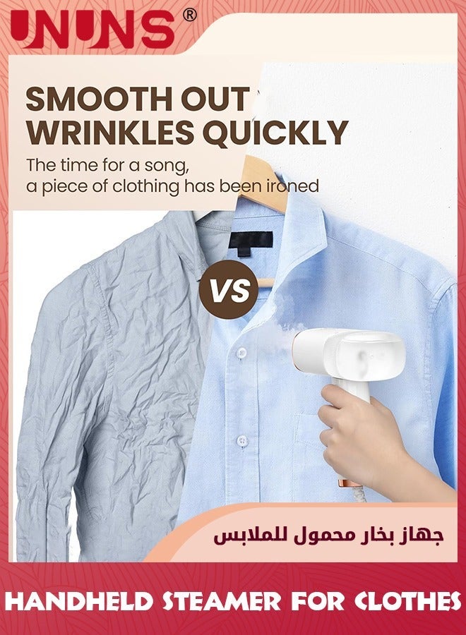 UNUNS بخار للملابس، جهاز يدوي قابل للطي لإزالة تجاعيد الملابس، تسخين سريع خلال 30 ثانية، خزان ماء سعة 120 مل للسفر المنزلي، أبيض - Image 4