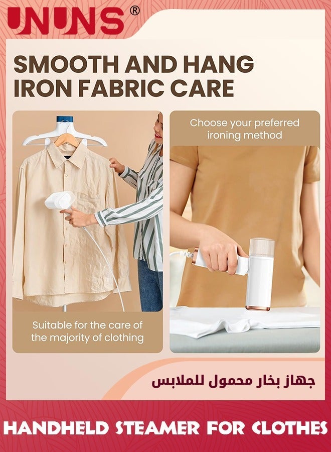 UNUNS بخار للملابس، جهاز يدوي قابل للطي لإزالة تجاعيد الملابس، تسخين سريع خلال 30 ثانية، خزان ماء سعة 120 مل للسفر المنزلي، أبيض - Image 5