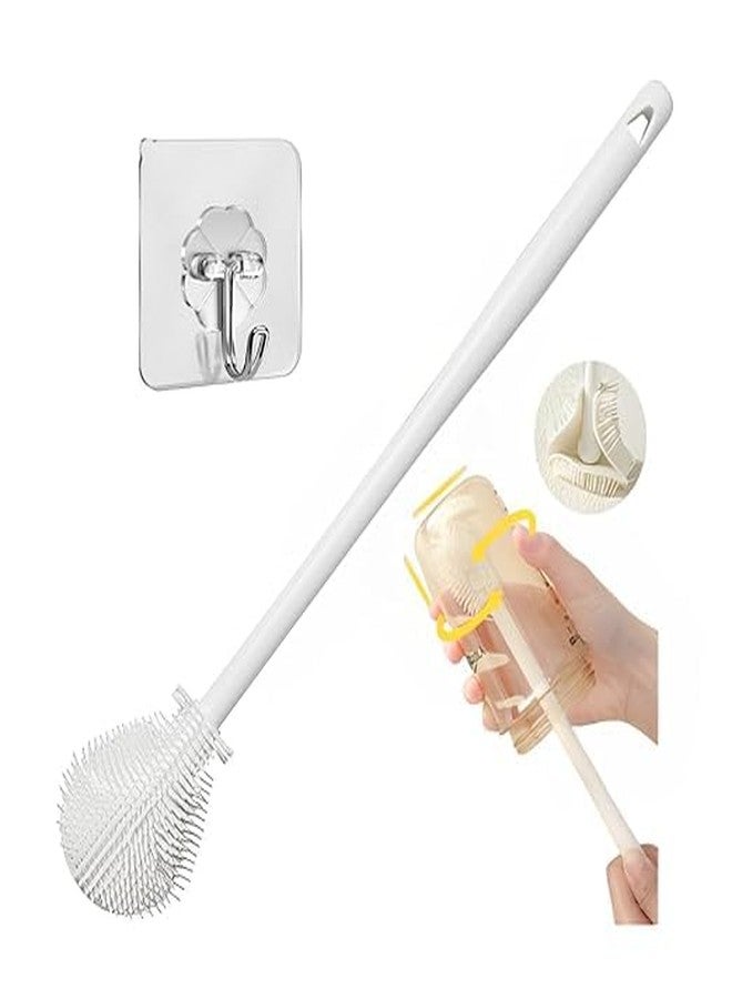 Trend wave Multifunctional Silicone Bottle Brush, Flexible and Durable Cleaning Brush for Bottles, Cups, and Kitchenware, Soft Bristles, Long Handle, and Non-Scratch Design Multicolor - Image 1