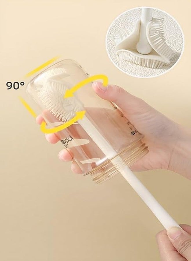 Trend wave Multifunctional Silicone Bottle Brush, Flexible and Durable Cleaning Brush for Bottles, Cups, and Kitchenware, Soft Bristles, Long Handle, and Non-Scratch Design Multicolor - Image 2