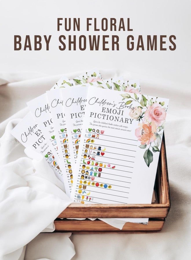 Your Main Event Prints Floral Baby in Bloom Baby Shower Games, Fun Activities for 25 Guests(Nursery Rhyme, Celebrity Parents, Emoticon Baby Shower and Children's Book Emoticon Game) - Image 4