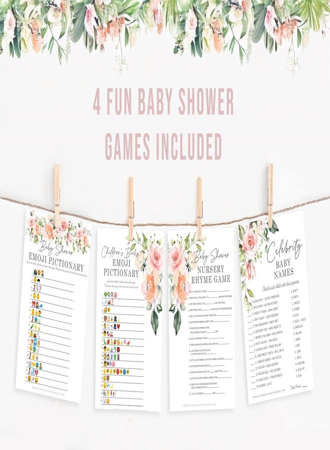 Your Main Event Prints Floral Baby in Bloom Baby Shower Games, Fun Activities for 25 Guests(Nursery Rhyme, Celebrity Parents, Emoticon Baby Shower and Children's Book Emoticon Game) - Image 2