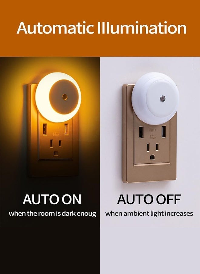 Sweet Life 6 Pack Amber Night Light Plug in, Dusk to Dawn Sensor, Blue Light Blocking, Automatic Nightlight, Energy Efficient, Night Lights Plug into Wall, for Bathroom, Bedroom, Kitchen, Hallway, Stairway - Image 2