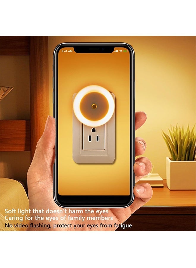 Sweet Life 6 Pack Amber Night Light Plug in, Dusk to Dawn Sensor, Blue Light Blocking, Automatic Nightlight, Energy Efficient, Night Lights Plug into Wall, for Bathroom, Bedroom, Kitchen, Hallway, Stairway - Image 3