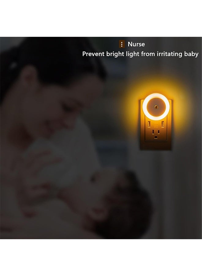Sweet Life 6 Pack Amber Night Light Plug in, Dusk to Dawn Sensor, Blue Light Blocking, Automatic Nightlight, Energy Efficient, Night Lights Plug into Wall, for Bathroom, Bedroom, Kitchen, Hallway, Stairway - Image 5