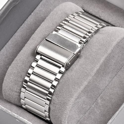 SWADESI STUFF Men's Black Stylish Analog Watch with Date Display | Stainless Steel Silver Strap (Green) - Image 5