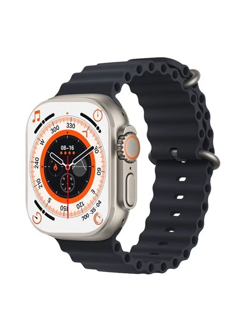 Generic Smart Watch 49mm Series 8 Ultra T800 1.99 Inch Full Touch Color Screen Bluetooth Calling Health and Sports Smartwatch Silver Black  - Image 1