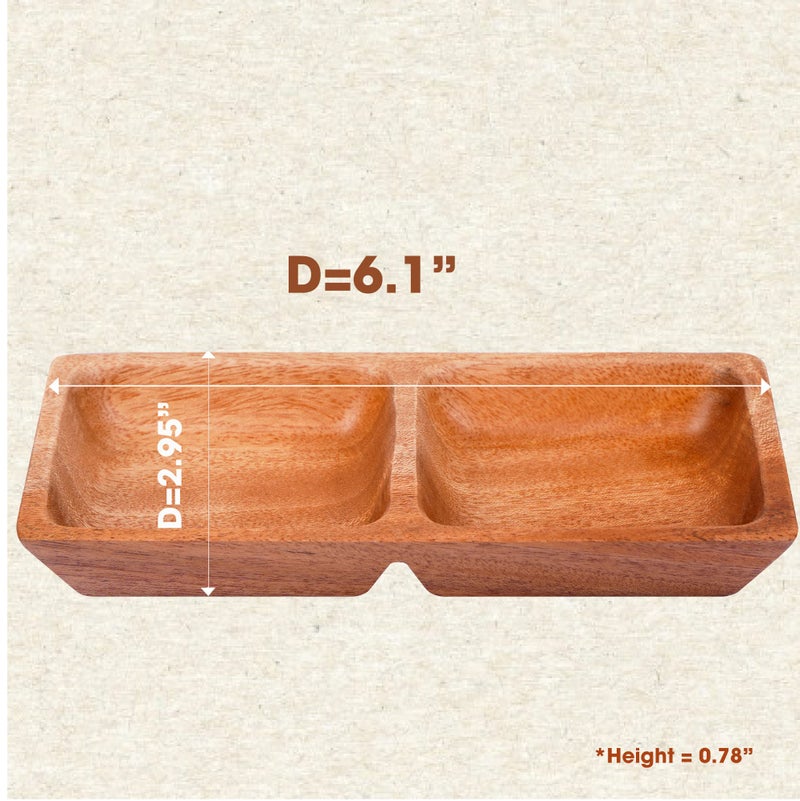 VieWood Mini Wooden Bowl Set of 4 (3.5 x 3.1 x 0.78 inch) for Condiments, Dip Sauce, Ketchup, Small Wood Bowl for Jam, little Prep, Olive (Scallop) - Image 5