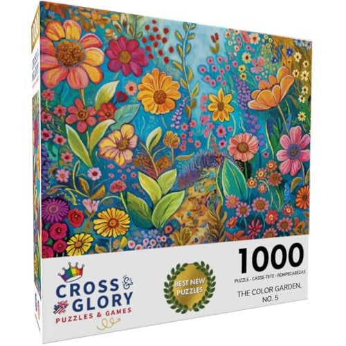 Cross & Glory Cross Glory The Color Garden No 51000 Piece Jigsaw Puzzle for Adults Modern Abstract Floral Art Puzzle Premium Quality 20x27 Inches - Image 5