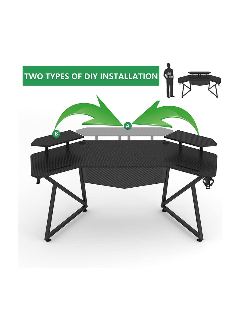 Royal Polar - RoyalPolar Gaming Desk Anchor table 1.8m with 2 monitor shelves 2 iPad grooves 2 cable management and 1 power socket holders - Image 1