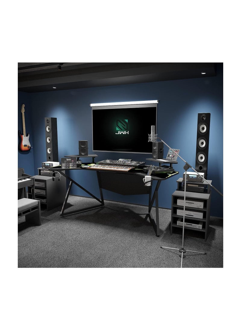 Royal Polar - RoyalPolar Gaming Desk Anchor table 1.8m with 2 monitor shelves 2 iPad grooves 2 cable management and 1 power socket holders - Image 1