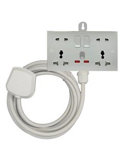 Hassan Double Premium Universal White Socket Extension