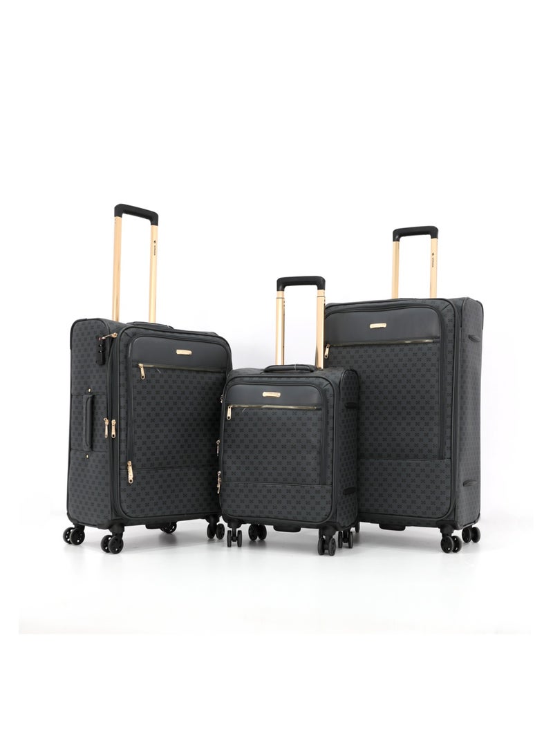 Travel Luggage Sets 3 Piece Soft Side Trolley, TSA Lock, Lightweight with 360° Double Wheels,Grey  (20"/24"/28")