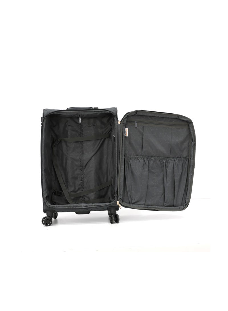 Travel Luggage Sets 3 Piece Soft Side Trolley, TSA Lock, Lightweight with 360° Double Wheels,Grey  (20"/24"/28")
