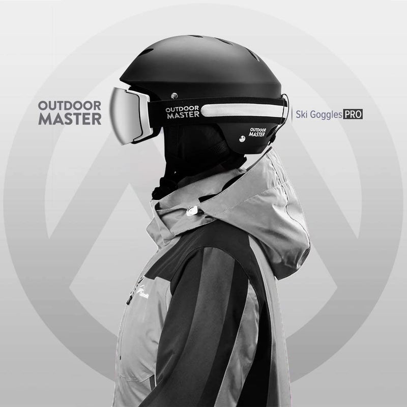 OutdoorMaster Ski Goggles PRO - Frameless, Interchangeable Lens 100% UV400 Protection Snow Goggles for Men & Women (White Frame VLT 10% Grey Lens and Free Protective Case) - Image 3