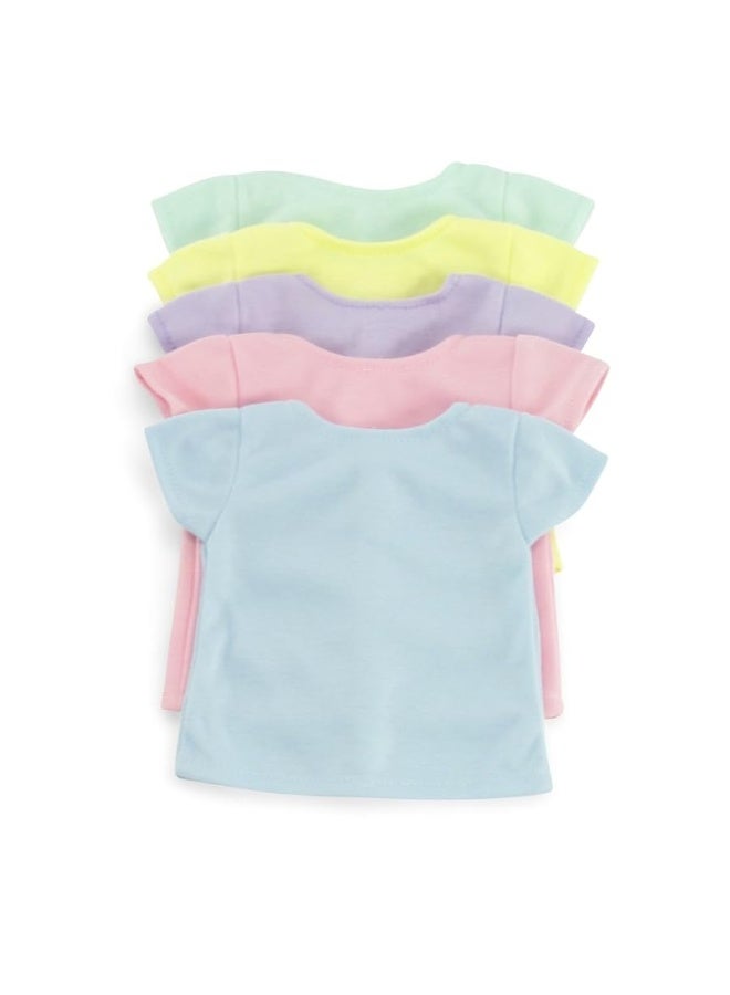 Emily Rose 18 inch Doll Clothes 5 Pack Pastel 18" Doll Spring Summer T-Shirts Tees Classic Value Bundle | Great Birthday Party Craft Activity | Gift Boxed! | fits Most 16-18" Dolls - Image 2