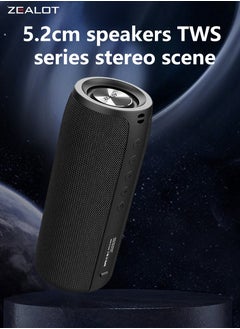 Zealot ZEALOT S51 20W Bluetooth Speaker, Dual Pairing Portable Outdoor Subwoofer Booming Bass Speaker For TV/ Tablet/ Phone/ PC, 3.5mm Audio Cable/ TF Card/ USB, 1800mAh Battery 10 Hours Playtime Loud Stereo  - Image 3