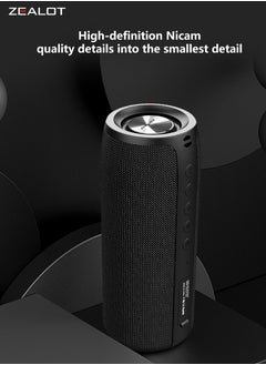 Zealot ZEALOT S51 20W Bluetooth Speaker, Dual Pairing Portable Outdoor Subwoofer Booming Bass Speaker For TV/ Tablet/ Phone/ PC, 3.5mm Audio Cable/ TF Card/ USB, 1800mAh Battery 10 Hours Playtime Loud Stereo  - Image 4