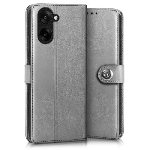 WOW IMAGINE Shock Proof Flip Cover Back Case for 1+ OnePlus Nord CE 5 5G (Magnetic Button Flip Case | Wallet Pockets & Stand | Leather Finish | Stone Grey) - Image 3