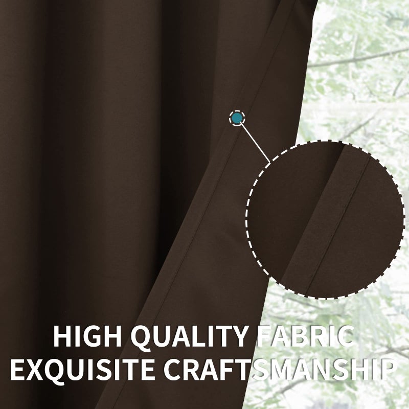 BGment Brown Blackout Curtains 84 Inch Length for Bedroom - Rod Pocket Thermal Insulated Room Darkening Drapes Blinds for Living Room Dining Room Privacy  52 x 84 Inch  2 Panels - Image 5