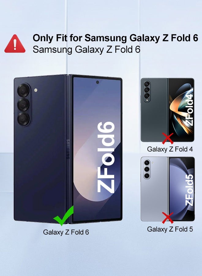 بشكل مختصر [عبوة 2+2] واقي شاشة من الزجاج المقوى 9H لهاتف Samsung Galaxy Z Fold 6 5G، مقاوم للخدش، تغطية كاملة، سهل التركيب، عبوة من واقي الشاشة وعبوة من واقي عدسة الكاميرا - Image 2