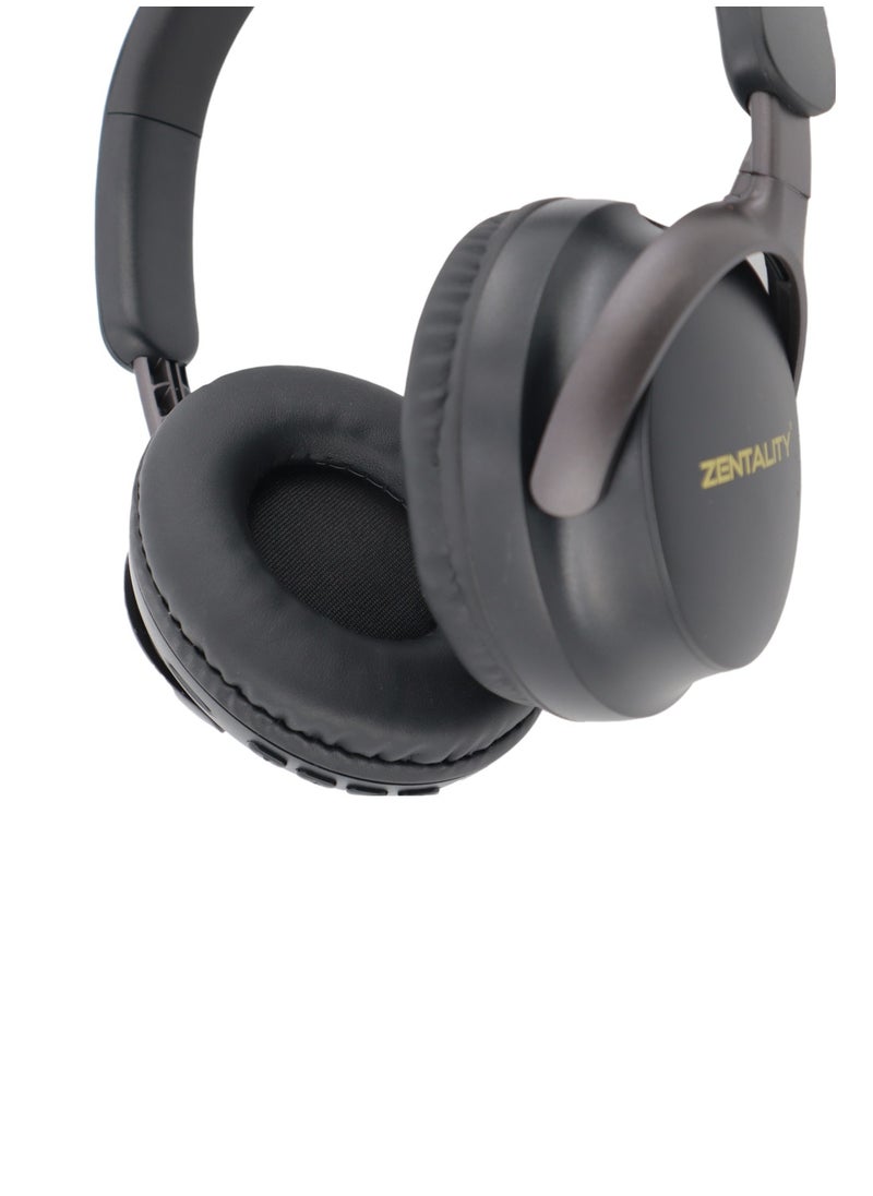 Zentality - Super Beat Wireless Headphone with HD+ Stereo Sound Quality, Zenatality E005 Super Bass Wireless Music Headset - Black - Image 1