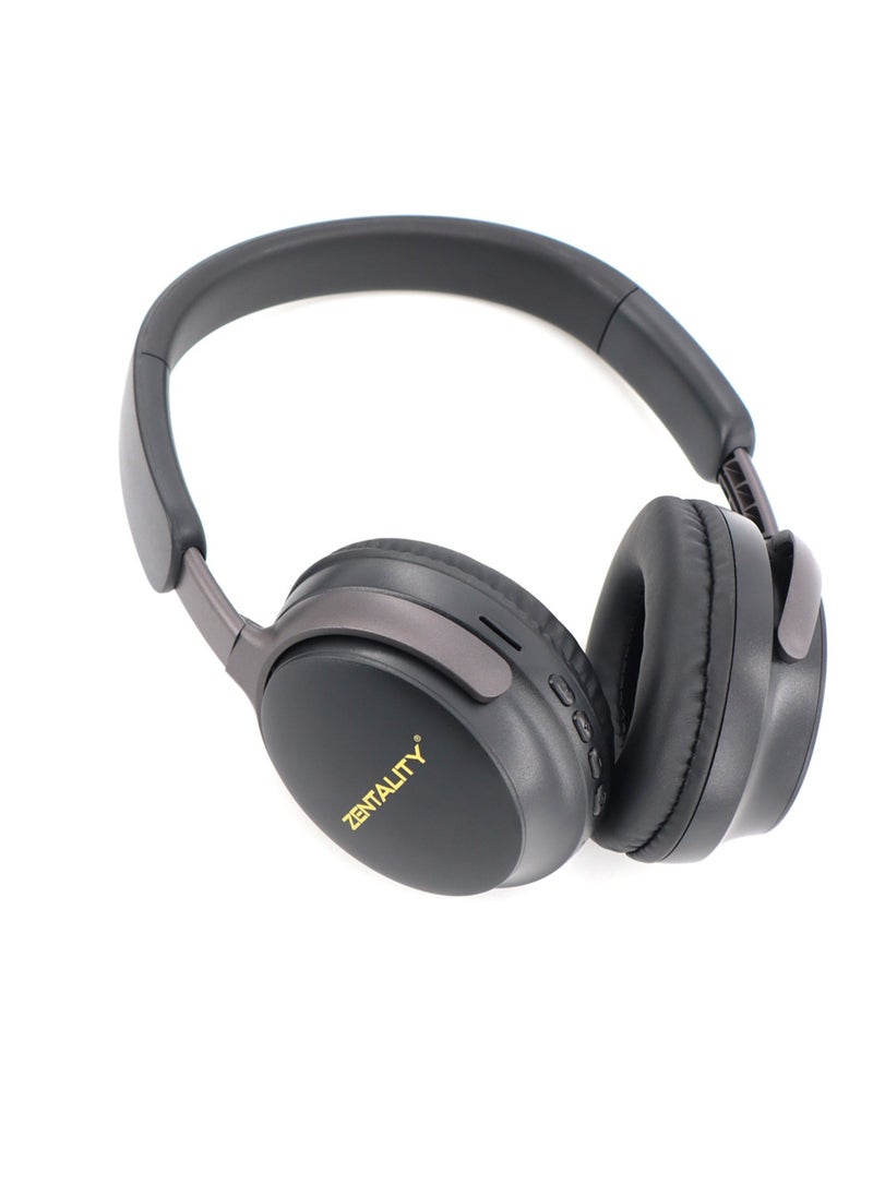 Zentality - Super Beat Wireless Headphone with HD+ Stereo Sound Quality, Zenatality E005 Super Bass Wireless Music Headset - Black - Image 1