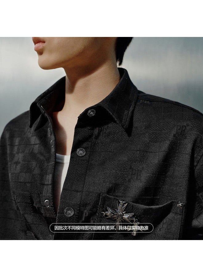 Waxbird Men's 2025 Autumn Collection Turn-down Collar Loose-fit Long-sleeve Outerwear Men's Shirt - Image 4