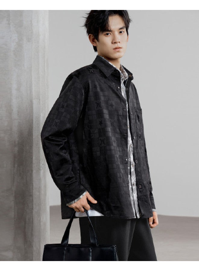 Waxbird Men's 2025 Autumn Collection Turn-down Collar Loose-fit Long-sleeve Outerwear Men's Shirt - Image 1