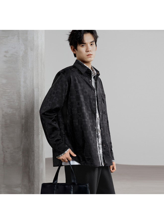 Waxbird Men's 2025 Autumn Collection Turn-down Collar Loose-fit Long-sleeve Outerwear Men's Shirt - Image 2