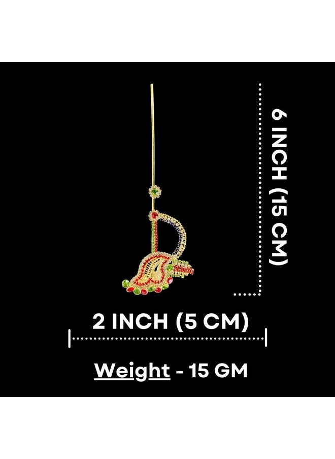 Salvus App SOLUTIONS Salvus APP SOLUTIONS Handcrafted Metal Work Bansuri/Flute for Krishna Idol - Decorative Indian Artwork for Home or Office Decor (Multicolor, 6x2 inch)  - Image 2
