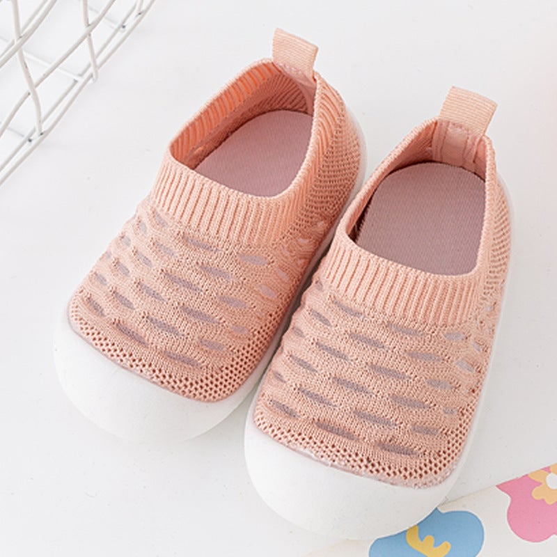 Baby Toddler Shoes Mesh Surface Breathable Fly-Woven Mesh Shoes Baby Shoes Soft Sole Non-Slip Thin Floor Shoes Early Education - Image 1
