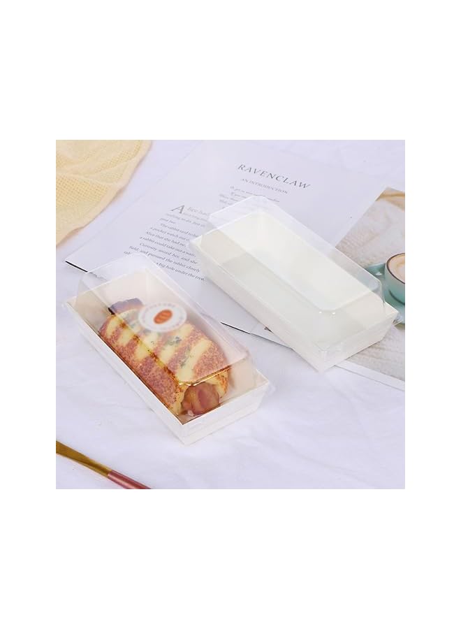 Green Tiger 50 PCS Paper Sandwich Boxes With Clear Secure Lids, Disposable Food Containers Bakery Boxes, Candy Chocolate Dessert Bread Cake Egg Tart Food Packaging Boxes (Brown), GZXW0693 - Image 4