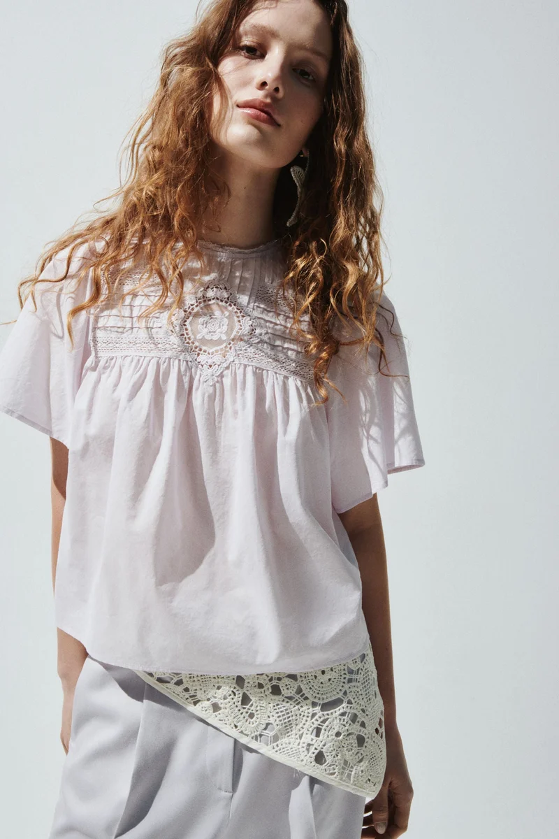 H&M Broderie-anglaise cotton blouse