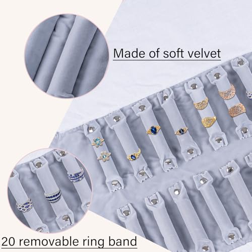 Wodison Travel Velvet Jewelry Roll Earrings Rings Necklaces Organizer Clutch Bag for Ring Gift Idea - Image 4