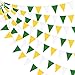 pinkblume 32Ft Yellow Green White Pennant Banner Fabric Triangle Flag Bunting Garland for Spring Summer Party Decorations Birthday Wedding Engagement Baby Shower Tea Party Outdoor Garden Hanging Decorations - Image 3