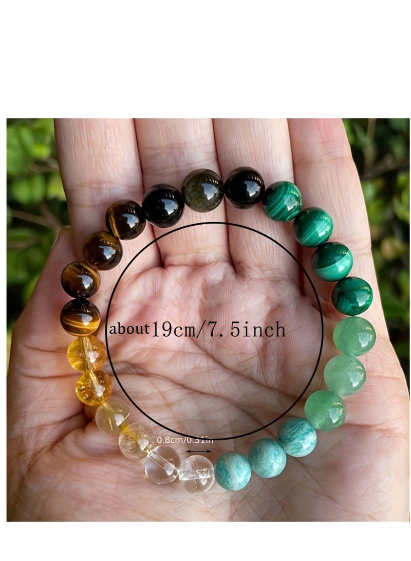 Malachite Tiger Eye Bracelet Attracts Good Luck Money Health Wealth Classic Charm Natural Stone Bangles Couple Jewelry - Image 2