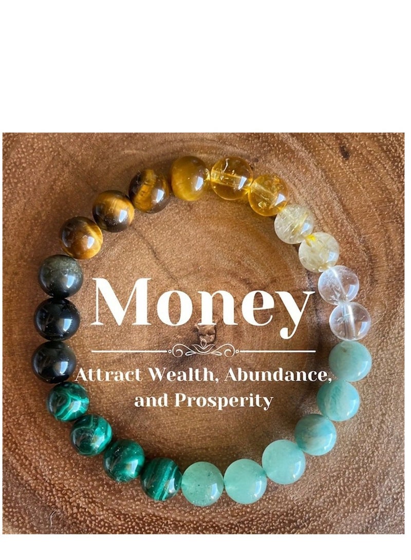 Malachite Tiger Eye Bracelet Attracts Good Luck Money Health Wealth Classic Charm Natural Stone Bangles Couple Jewelry - Image 1