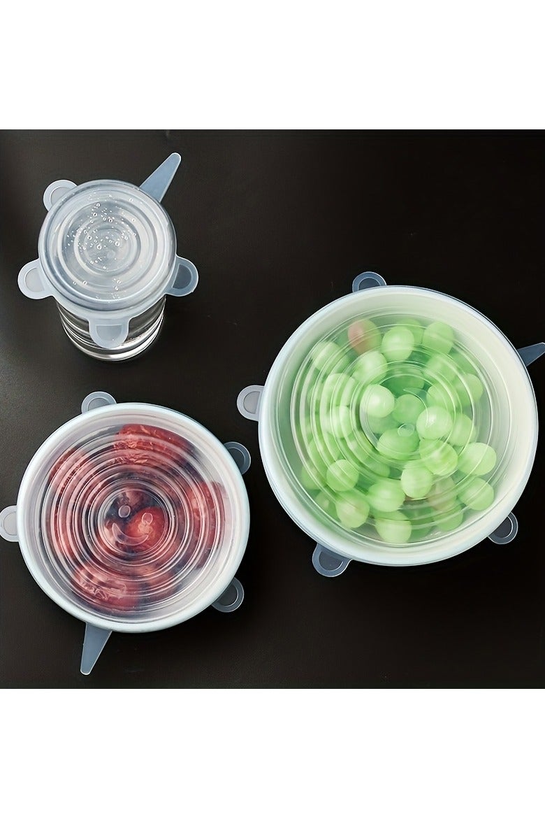 6pc Silicone Stretch Lids - Reusable Bowl Covers for Food Storage, 6 Sizes, Dishwasher & Freezer Safe, Airtight for Meal Prep & Leftovers - Image 5