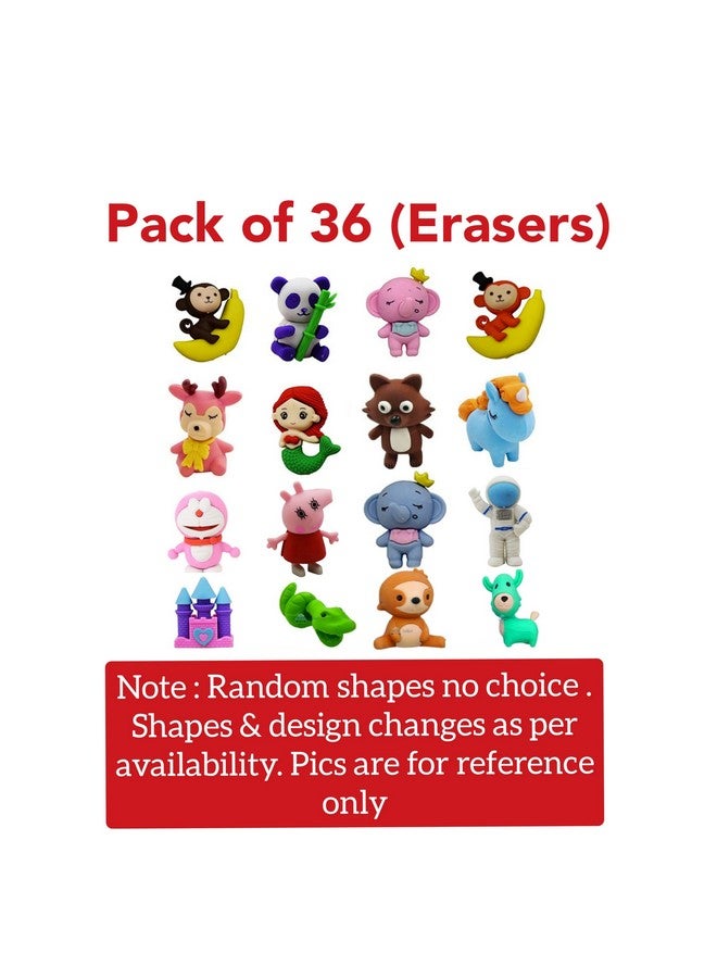 MAPLE Animal Erasers for Kids Pencil Erasers Puzzle Erasers Take Apart Erasers Stylish Mini Rubber Erasers Set for Return Gift Prizes Desk Pets Gifts Back to School Supplies for Kids Girls Boys (36) - Image 3