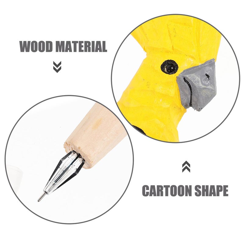 Wooden Rose Design Ballpoint Pen Set Of 4 For School Office And Home Use - Image 4