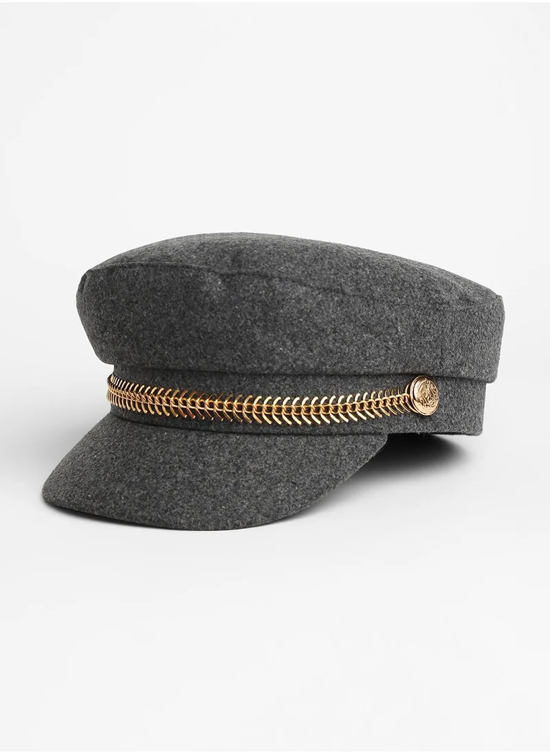 Haute Sauce Chain-Lined Breton Cap - Charcoal Grey
