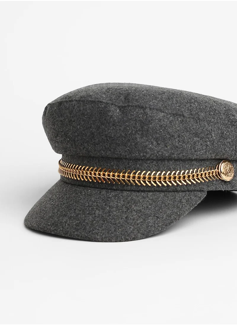 Haute Sauce Chain-Lined Breton Cap - Charcoal Grey